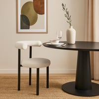 كرسي طاولة طعام ابيلا ابيض واسود مقاس 58x45x50 سم