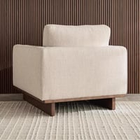 كنبة روما مقعد واحد مع ووسادة قماش مخملي لون كريمي...