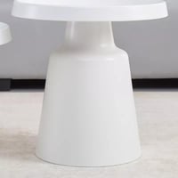 طقم طاولة قهوة ڤيلوريا دائرية معدن ابيض قطعتين