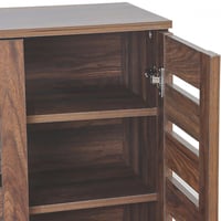 خزانة تنظيم الأحذية 2 درف 4 ارفف خشب ماليزي لون بن...