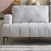 كنبة فيرليا 3 مقاعد قماش لون رمادي فاتح بارجل معدن...