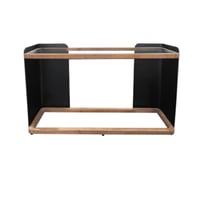 كونسول فالين آرت خشب بأسطح زجاج لون أسود x خشبي مق...