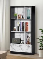 وحدة رفوف مكتبية 3 أدوار مقسمة مع درج تخزين خشب ما...