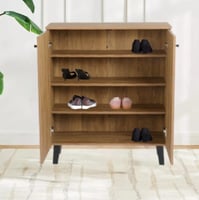 خزانة احذية إيميليا خشب بني متعدد الأغراض 2 باب 4...