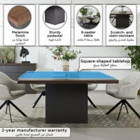 طقم طاولة سفرة مربعة من وينشستر لون بني و أسود - م...