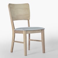 كرسي طعام بلفورت خشب لون بيج بوسادة قماش كتان مقاس...