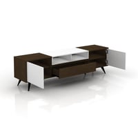 طاولة تلفزيون خشب ماليزي اللون بني وأبيض مقاس 179x...