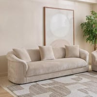 كنبة اوريليا 4 مقاعد مع 3 وسائد قماش شانيل ناعم با...