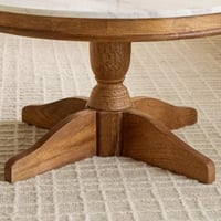 طاولة قهوة تيرزيونـا بسطح رخام أصلي مستدير مع قاعد...