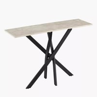 طاولة كونسول كورفيلا بسطع خشب مطلي ملامين لون كريم...