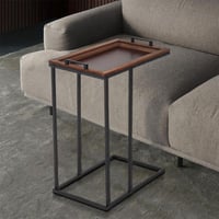 طاولة خدمة سيورا خشب بقاعدة معدن لون بني مقاس 45x2...