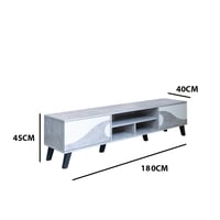 طاولة تلفزيون 180 سم درجين تخزين مع ارفف خشب ماليز...