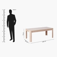 طاولة سفرة أوليفوس سطح خشب 8 مقاعد لون بيج مقاس 20...