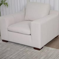 كنبة مفردة دوريڤا بذراعين مع وسادتي قماش لون كريمي...