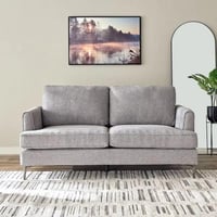 كنبة أورِيليا مقعدين قماش بوليستر لون رمادي بارجل...