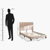 سرير كوين ذكي منجّد من كولتورب أنيق - 140x200 سم