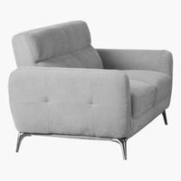 كنبة فيورزا 3 مقاعد قماش لون رمادي فاتح بأرجل معدن