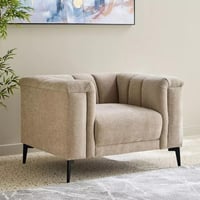 كنبة مفردة أفينزا بمساند ذراعين قماش لون بيج بارجل...