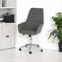 كرسي مكتبي ليفا منزلي بذراعين وقاعدة دوّارة لون رم...