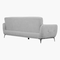 كنبة فيورزا 3 مقاعد قماش لون رمادي فاتح بأرجل معدن