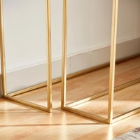 طقم طاولة كونسول من قطعتين بسطح من الرخام الأصلي -...