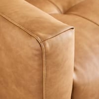 كنبة المقيال 3 مقاعد قماش جلد لون هافان بأرجل معدن...