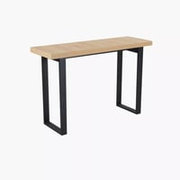 طاولة كونسول رافيونا سطح خشبي بارجل معدن اسود