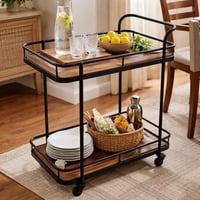 عربة تقديم فلافِيانا عملية بتصميم أنيق من الخشب ال...