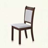 طقم طاولة سفرة خشبي بني 2 كراسي قماش لون ابيض- من...