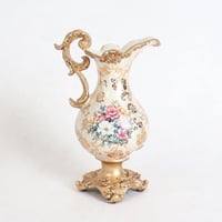 فازة جُمان ريزن لون ذهبي مع اوف وايت مزخرف مقاس 22...