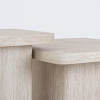 طقم طاولات خدمة كارينا مودرن قطعتين خشب لون بيج فا...