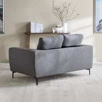 كنبة مافييـرا مقعدين قماش لون رمادي داكن بارجل معد...