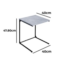 طقم طاولات قهوة بينيديتّا 5 قطع رمادي فاتح خشب مال...