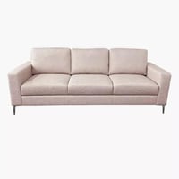 كنبة قماش 3 مقاعد من ديلفي بأرجل معدن لون بيج