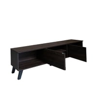 طاولة تلفزيون خشبية 160 سم درجين تخزين مع رفوف خشب...