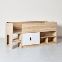 سرير كابينة ببابين ورفوف تخزين خشب من كولتورب مقاس...