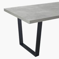 طقم طاولة سفرة بتصميم U خشب هندسي مع 6 كراسي قماش...