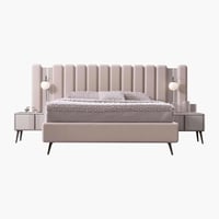 طقم غرفة نوم كينج 6 قطع بسرير هيدروليك من كونراد -...