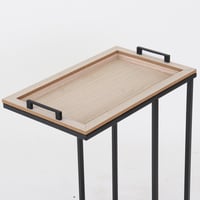 طاولة خدمة تيما بسطح خشبي و قاعدة معدن مقاس 45x28x...