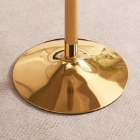 طاولة جانبية مستديرة من الحجر الملبد بقاعدة معدن ذ...