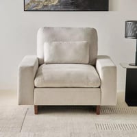 كنبة مفردة نيرولا قماش بمساند ذراعين مع وسادة للخص...