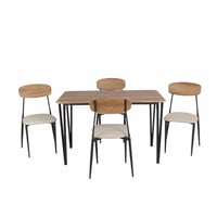 طقم طاولة طعام ريجينا خشبية 120سم مع 4 كرسي لون بن...