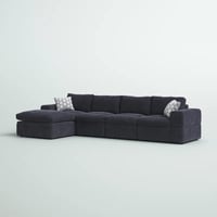 كنبة زاوية جوتا على شكل حرف L يسار قماش شانيل لون...