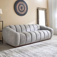 كنبة سيلڤونا كبيرة بـ4 مقاعد قماش بوكيلة لون رمادي...