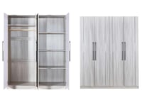 دولاب ملابس كبير4 باب خشب باللون الرمادي فاتح حديث...