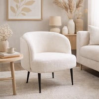 كرسي منفرد ميرابيلا عصري بتنجيد ابيض مريح وأرجل مع...