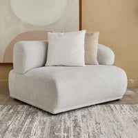 كنبة مفردة ديلورا بذراع أيمن ووسادتين قماش مخملي ل...