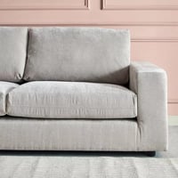 كنبة كومو مقعدين قماش لون رمادي فاتح بارجل بلاستيك...