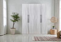 دولاب ملابس كلاريسا كبير4 باب خشب باللون الرمادي ف...