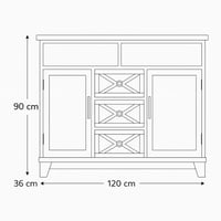دولاب خشبي بتصميم ريفي أنيق مزود بثلاثة أدراج وأبو...